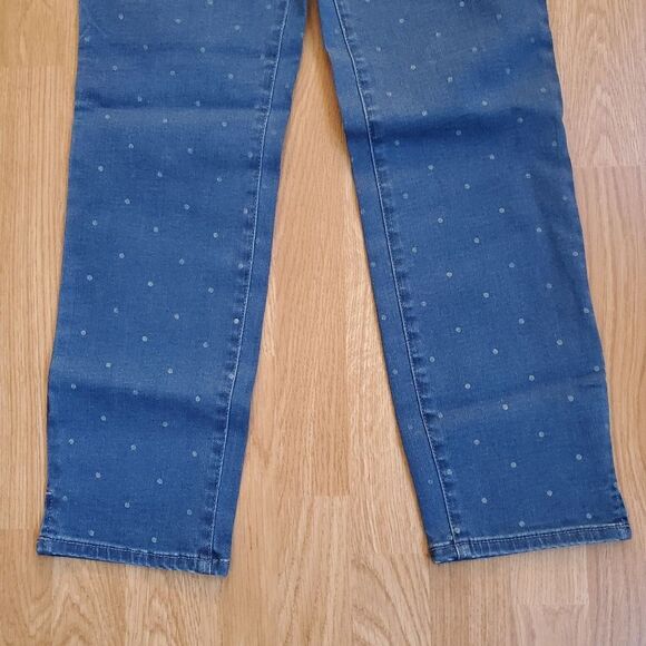 NEW! NYDJ Slim Straight Polka Dot Ankle Jeans - size 0 - Picture 4 of 13